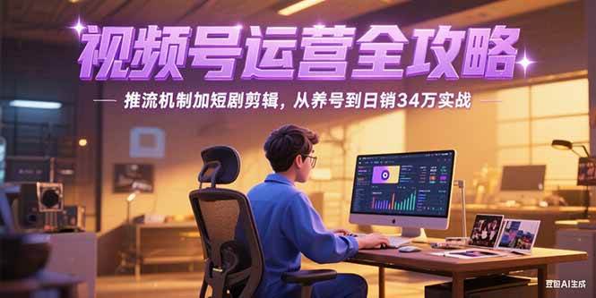 （15217期）2025视频号运营全攻略，推流机制加短剧剪辑，从养号到日销34万实战-中创项目网