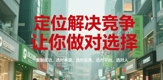 定位解决竞争，让你做对选择，复制成功，选对赛道，选对品类，选对平台，选对人-中创项目网