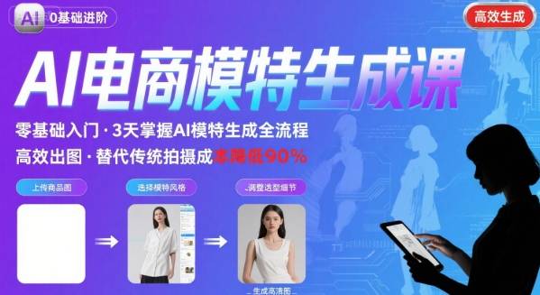 AI模特进阶课程，0基础高效生成逼真电商模特图-中创项目网