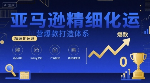 亚马逊精细化运营爆款打造体系，视频课+全套资料文档-中创项目网