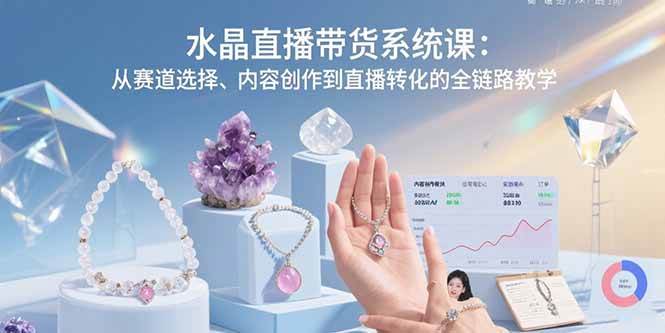 （15721期）水晶直播带货系统课：从赛道选择、内容创作到直播转化的全链路教学-中创项目网
