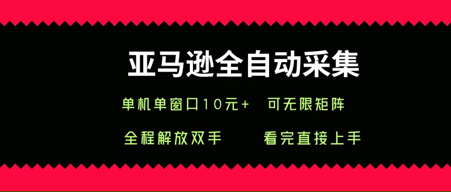 （15704期）亚马逊全自动采集，单机单窗口一天10+，可无限矩阵去做-中创项目网