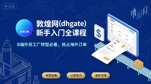 敦煌网(dhgate)新手入门全课程，B端外贸工厂转型必看，抢占海外订单-中创项目网