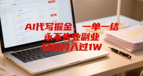 AI代写掘金，一单一结，永不失业副业，轻松月入过1W-中创项目网
