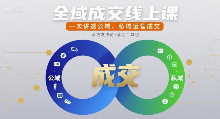 全域成交线上课，一次讲透公域、私域运营成交-中创项目网