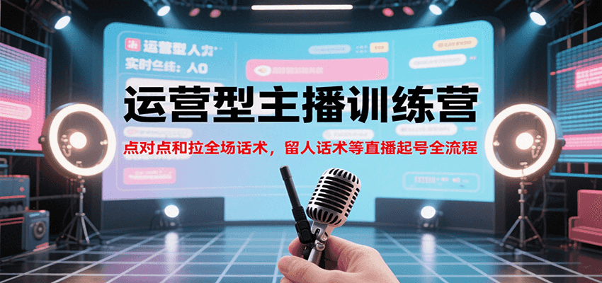 运营型主播训练营，点对点和拉全场话术，留人话术等直播起号全流程（更新7月）-中创项目网