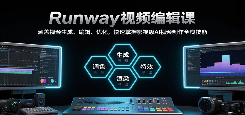 Runway视频编辑课，涵盖视频生成、编辑、优化，快速掌握影视级AI视频制作全栈技能-中创项目网