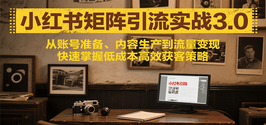 小红书矩阵引流3.0，从账号准备、内容生产到流量变现，快速掌握低成本高效获客策略-中创项目网