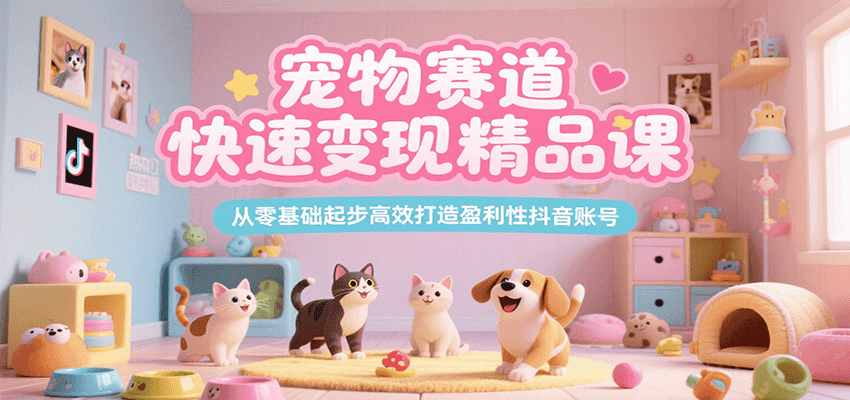 宠物赛道快速变现精品课，从零基础起步高效打造盈利性抖音账号-中创项目网