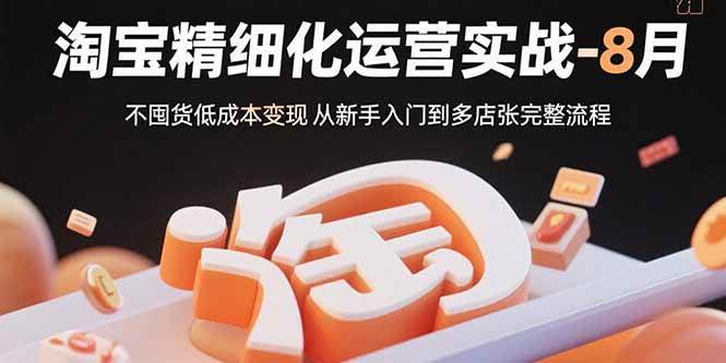 （15739期）淘宝精细化运营实战-8月：不囤货低成本变现 从新手入门到多店扩张完整流程-中创项目网