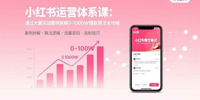 （15792期）小红书运营体系课：通过大量实战案例拆解0-1000W爆款算法全攻略-中创项目网