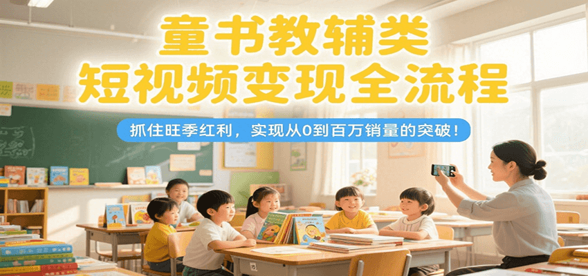 童书教辅类短视频变现全流程，抓住旺季红利，实现从0到百万销量的突破！-中创项目网