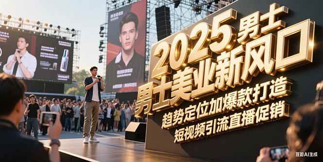 2025男士美业新风口，趋势定位加爆款打造，短视频引流直播促销-中创项目网
