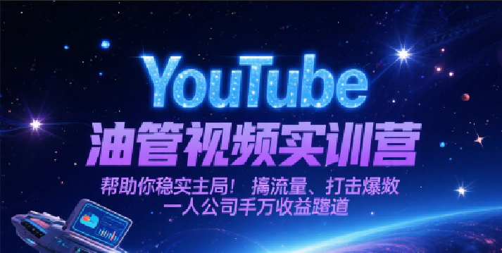 YouTube油管视频实训营，帮助你稳入局、搞流量、打爆款，一人公司千万收益赛道-中创项目网