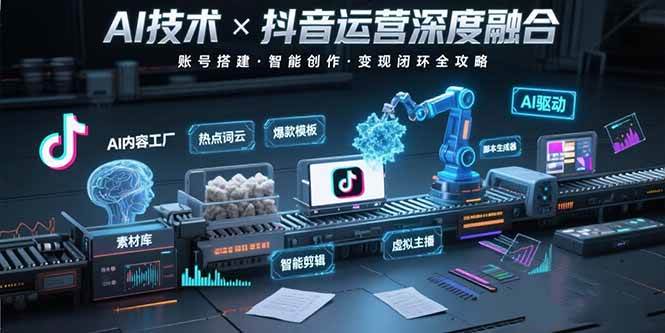 （15630期）AI技术与抖音运营的深度融合应用：涵盖账号搭建、内容创作、收益变现等-中创项目网