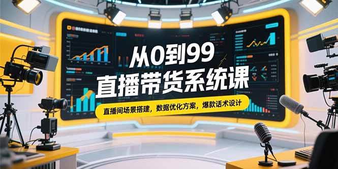 （15362期）从0到99直播带货系统课，直播间场景搭建，数据优化方案，爆款话术设计-中创项目网