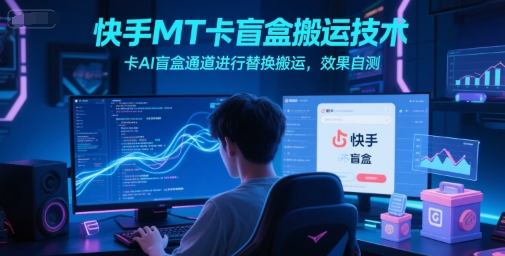 快手MT卡盲盒搬运技术，卡AI盲盒通道进行替换搬运，效果自测-中创项目网