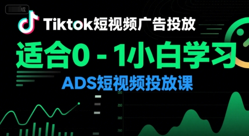 Tiktok短视频广告投放，适合0-1小白学习ADS短视频投放课-中创项目网