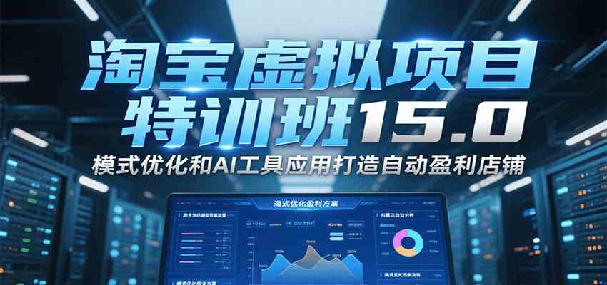 淘宝虚拟项目特训班15.0，模式优化和AI工具应用打造自动盈利店铺-中创项目网