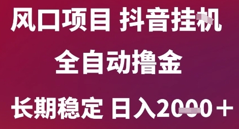 风口项目，六月最新玩法抖音无人挂G，全自动撸金，长期稳定 日入2k+【揭秘】-中创项目网