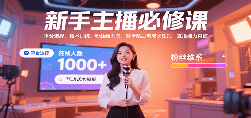 新手主播必修课：平台选择、话术训练、粉丝维系等，解析禁忌与成长法则，突破直播能力-中创项目网