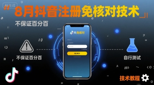 8月抖音注册免核对技术，不保证百分百，自测-中创项目网