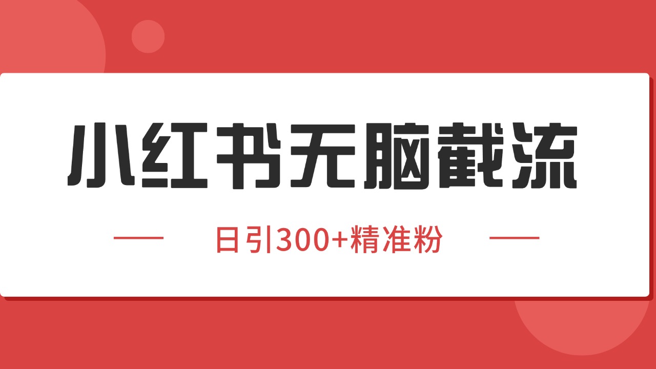小红书截流同行客源，独家野路子获客玩法 日引200+暴力获客-中创项目网