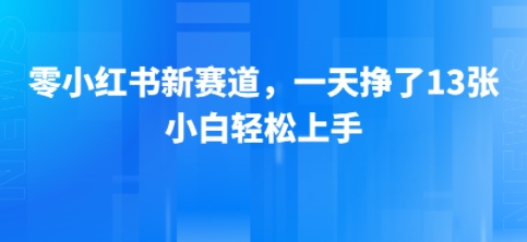 小红书新赛道，一天挣了13张，小白轻松上手-中创项目网