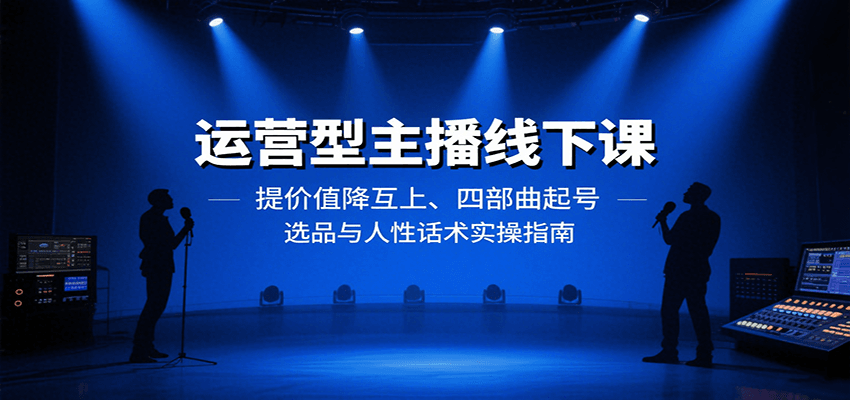 运营型主播线下课：提价值降互上、四部曲起号、选品与人性话术实操指南-中创项目网