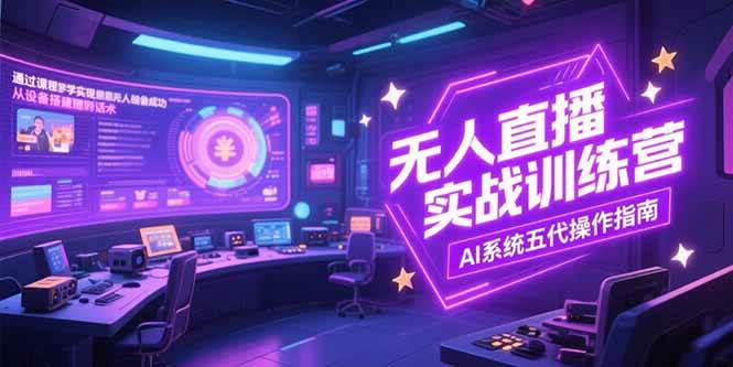 （15315期）无人直播实操训练营，从设备搭建到话术，AI系统五代操作指南(7月更新)-中创项目网