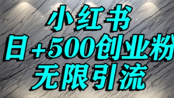 小红书无限引流创业粉，单人操作日引500+精准创业粉-中创项目网