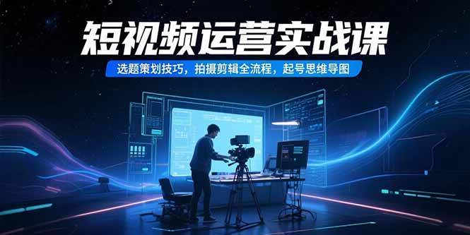（15375期）短视频运营实战课，选题策划技巧，拍摄剪辑全流程，起号思维导图-中创项目网