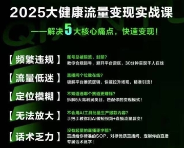 大健康流量全域新增长8.0，三月底线下课视频，大健康万亿蓝海，从类目突围到模式迭代-中创项目网