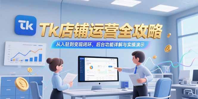 （15345期）Tk店铺运营全攻略，从入驻到变现闭环，后台功能详解与实操演示-中创项目网