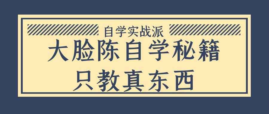 大脸陈自学秘籍只教真东西-中创项目网