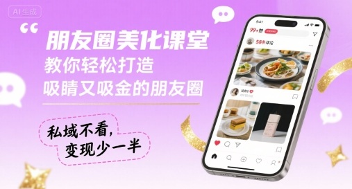 朋友圈美化课堂，教你轻松打造，吸睛又吸金的朋友圈，私域不看，变现少一半-中创项目网