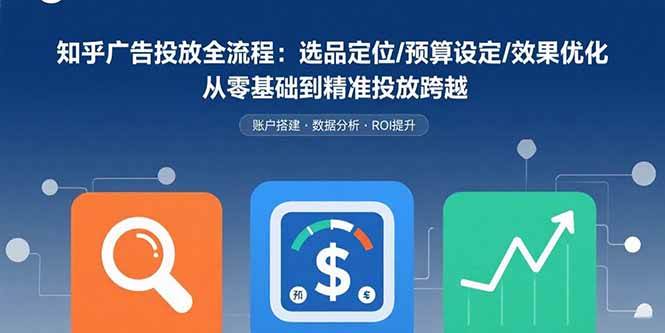 （15774期）知乎广告投放全流程：选品定位/预算设定/效果优化 从零基础到精准投放跨越-中创项目网