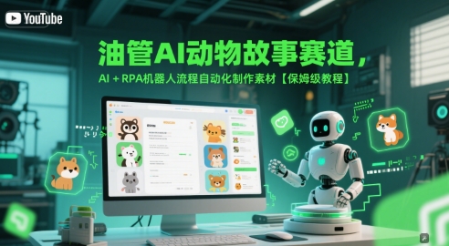 油管AI动物故事赛道，AI+RPA机器人流程自动化制作素材【保姆级教程】-中创项目网