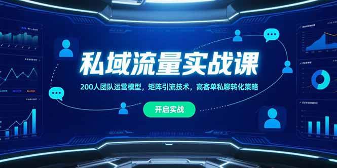 （15403期）私域流量实战课，200人团队运营模型，矩阵引流技术，高客单私聊转化策略-中创项目网