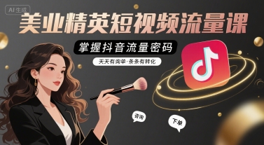 美业精英短视频流量课，掌握抖音流量密码，天天有询单，条条有转化-中创项目网