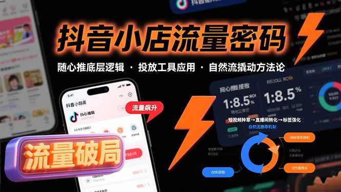 （15680期）抖音小店流量密码，随心推底层逻辑，投放工具应用，自然流撬动核心方法论-中创项目网