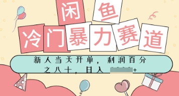 闲鱼冷门暴力赛道，新人当天开单，门槛低，日入多张-中创项目网