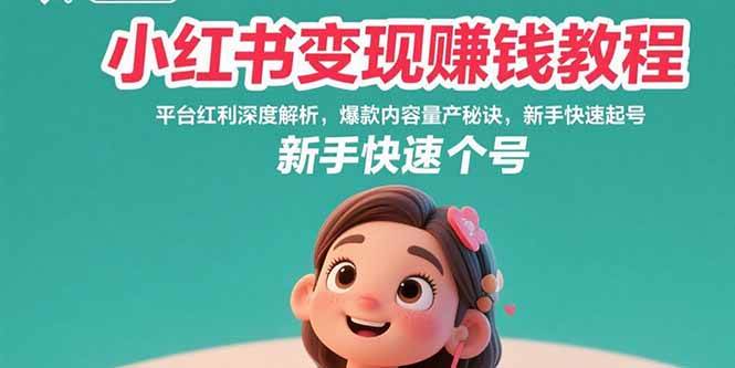 （15559期）小红书变现赚钱教程：平台红利深度解析，爆款内容量产秘诀，新手快速起号-中创项目网