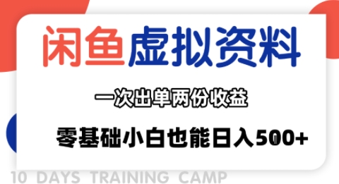 闲鱼虚拟资料新变现玩法，信息差项目，一次出单两份收益，无需囤货，可批量矩阵，零基础小白也能日入多张-中创项目网