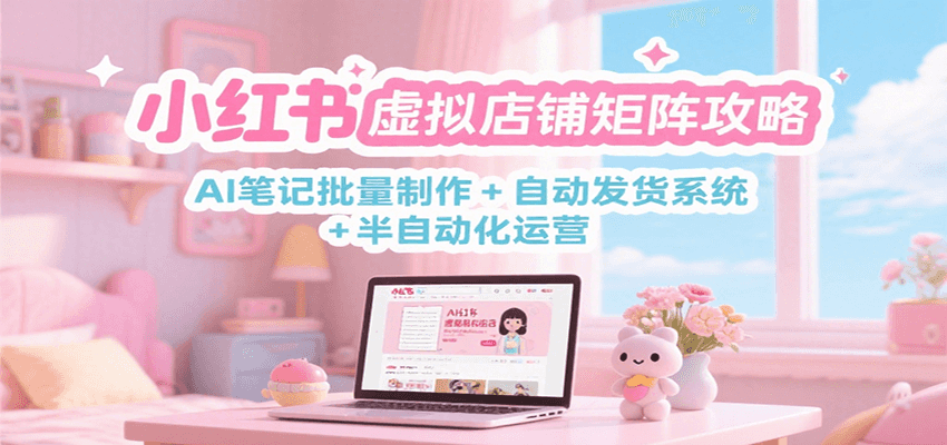 小红书虚拟店铺矩阵攻略：AI笔记批量制作 + 自动发货系统 + 半自动化运营-中创项目网