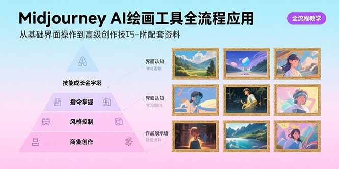 （15628期）Midjourney AI绘画工具全流程应用，从基础界面操作到高级创作-附配套资料-中创项目网