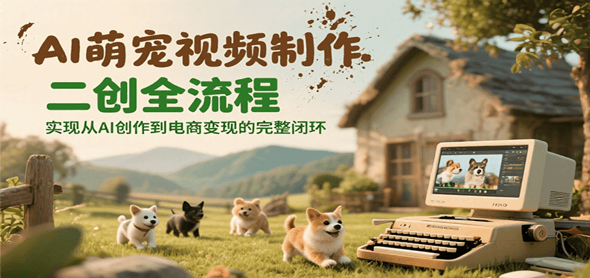 AI萌宠视频制作二创全流程，实现从AI创作到电商变现的完整闭环-中创项目网