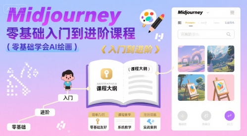 midjourney零基础入门到进阶课程，零基础学会AI绘画-中创项目网