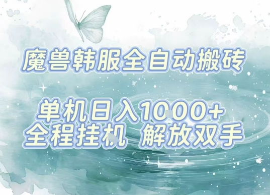 最新韩服游戏搬砖，单机日入1k+，全自动运行挂G项目，解放双手【揭秘】-中创项目网
