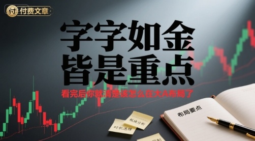 付费文章：字字如金 皆是重点， 看完后 你就清楚该怎么在大A布局了-中创项目网